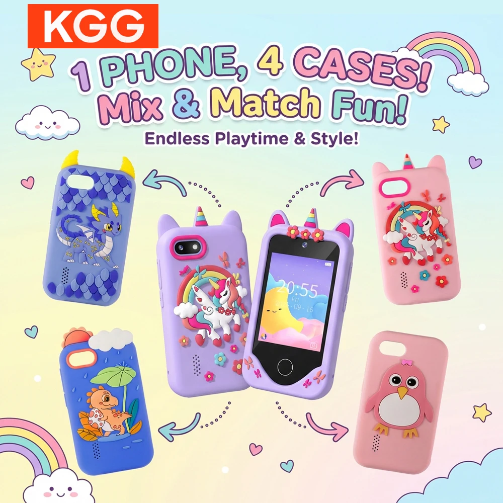 Wielofunkcyjny telefon edukacyjny dla dzieci z 2.8-calowym ekranem dotykowym, podwójną kamerą, funkcją śledzenia ABC/zwyczajów i grami edukacyjnymi - idealny prezent dla maluchów.