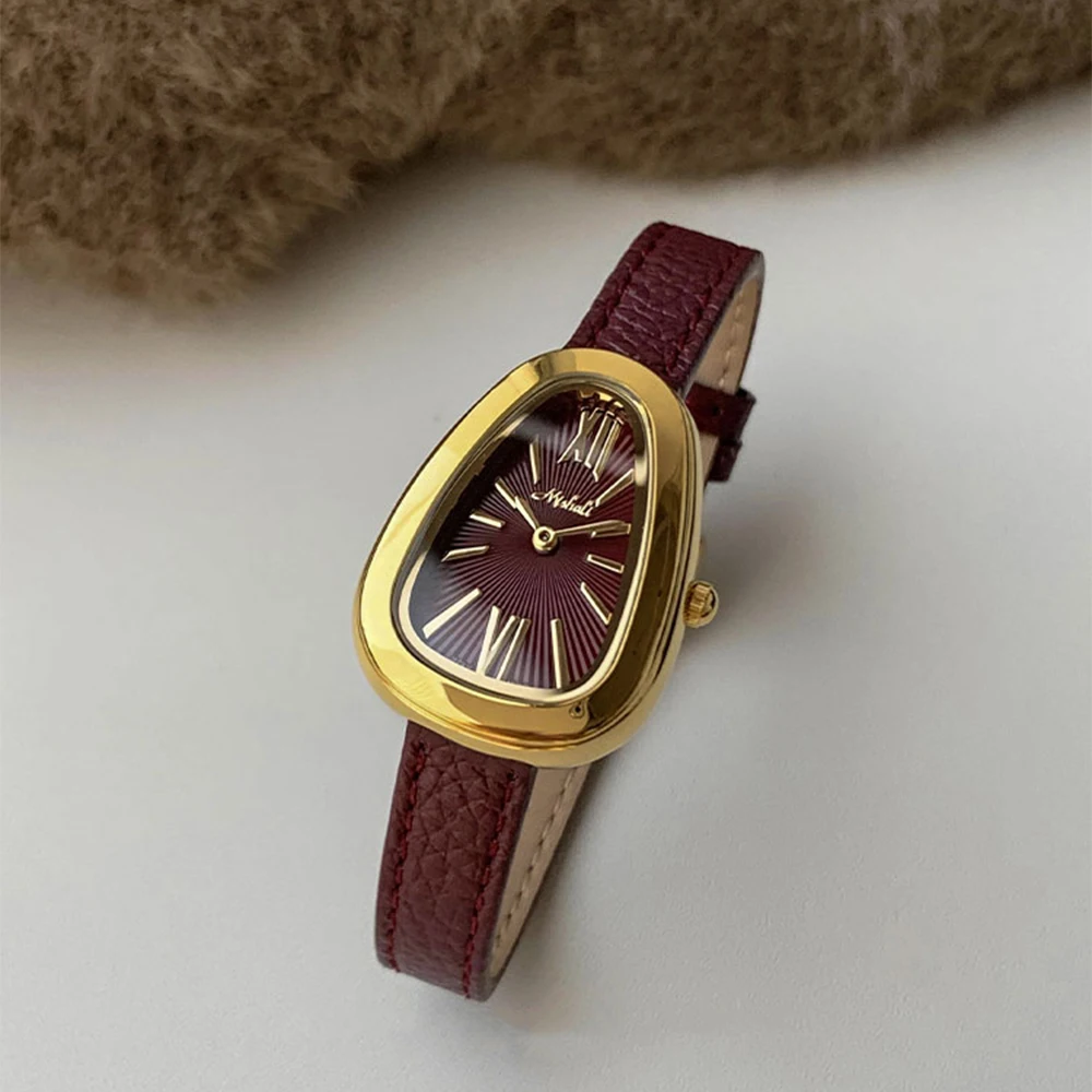 Vintage Temperament Wine Red Serie belt quartz Watch For women\'s girl watch Women\'s accessories wholesale
