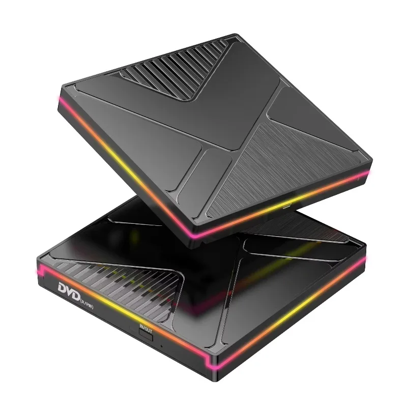 

Multi-function RGB DVD-RW USB3.0 TYPE-C Support OEM Computer Disc VCD Player for Support Burning CD DVD VCD