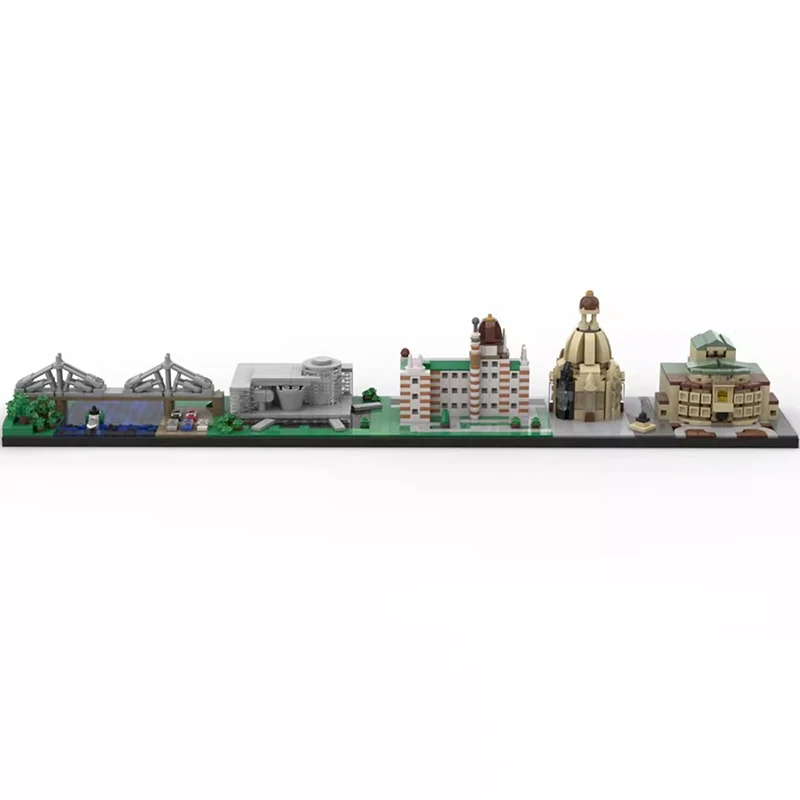 Bricklink MOC City Skyline Architecture Sets Maldives Leipzig Athens Cambridge New York Darmstadt Building Blocks Kid Toys Gift