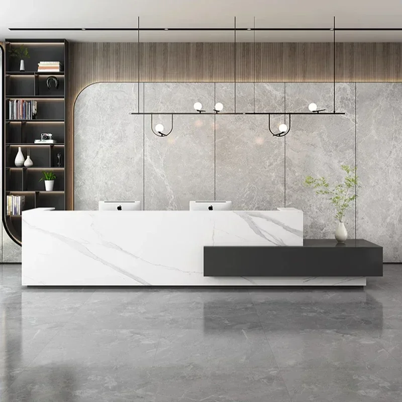 Italian Style Simplicity Reception Desks Beauty Salon Luxury Clothing Store Reception Desks Hotel Office Furniture Receptie HBRD