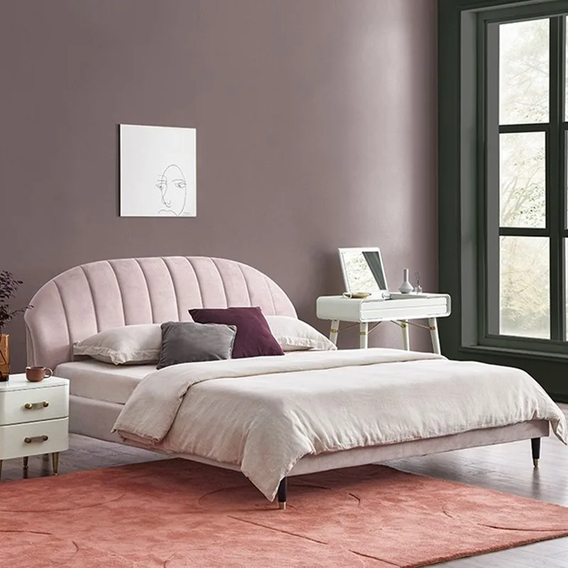 منظم سرير جمالي بحجم كوين، سرير فريد من نوعه فاخر وبسيط، منجد، أثاث منزلي فاخر من Muebles Para El Hogar