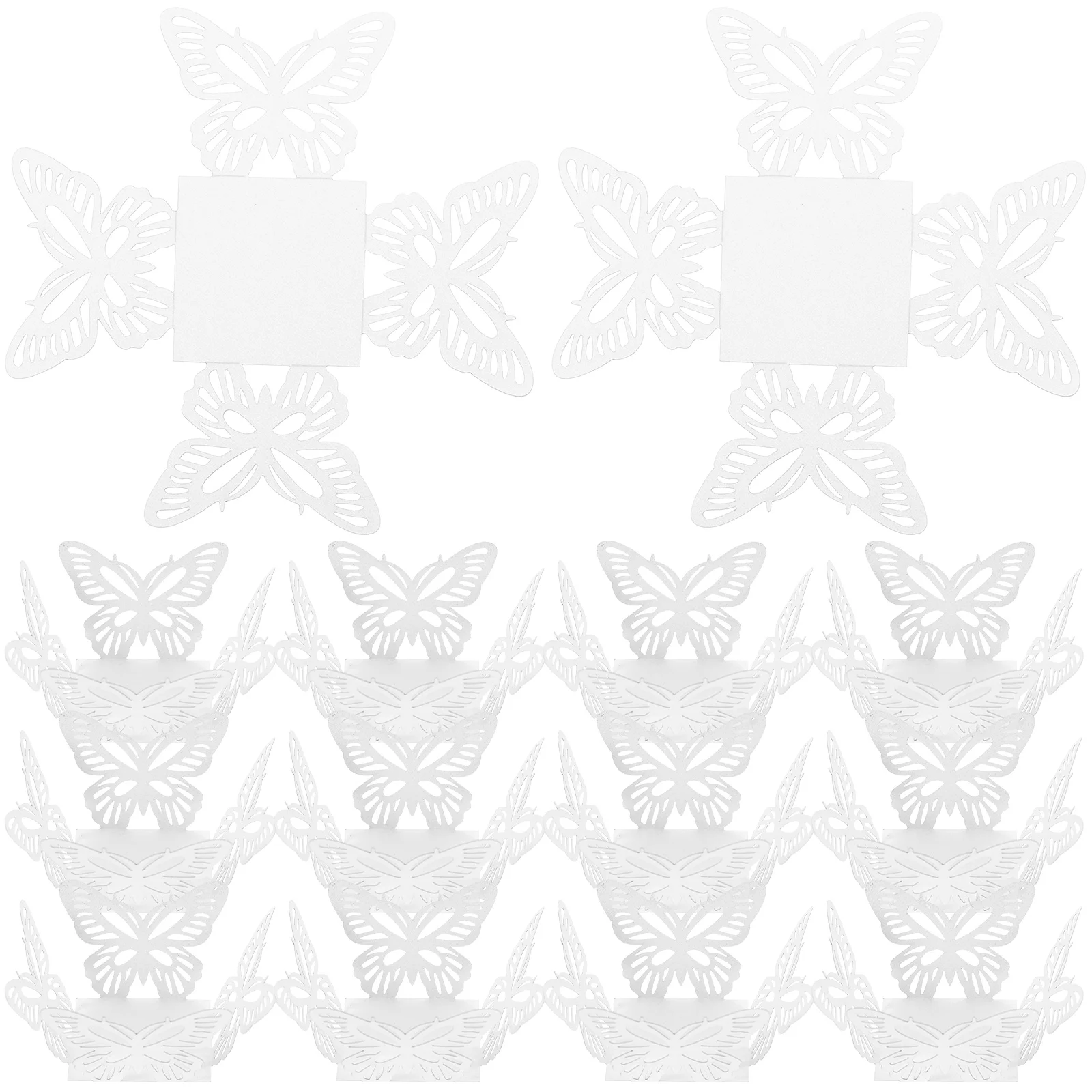 

50pcs Chocolate Wrapping Paper Hollow Butterfly Edges Decorative Trays White Party Supplies Wedding Birthday Candy Holder