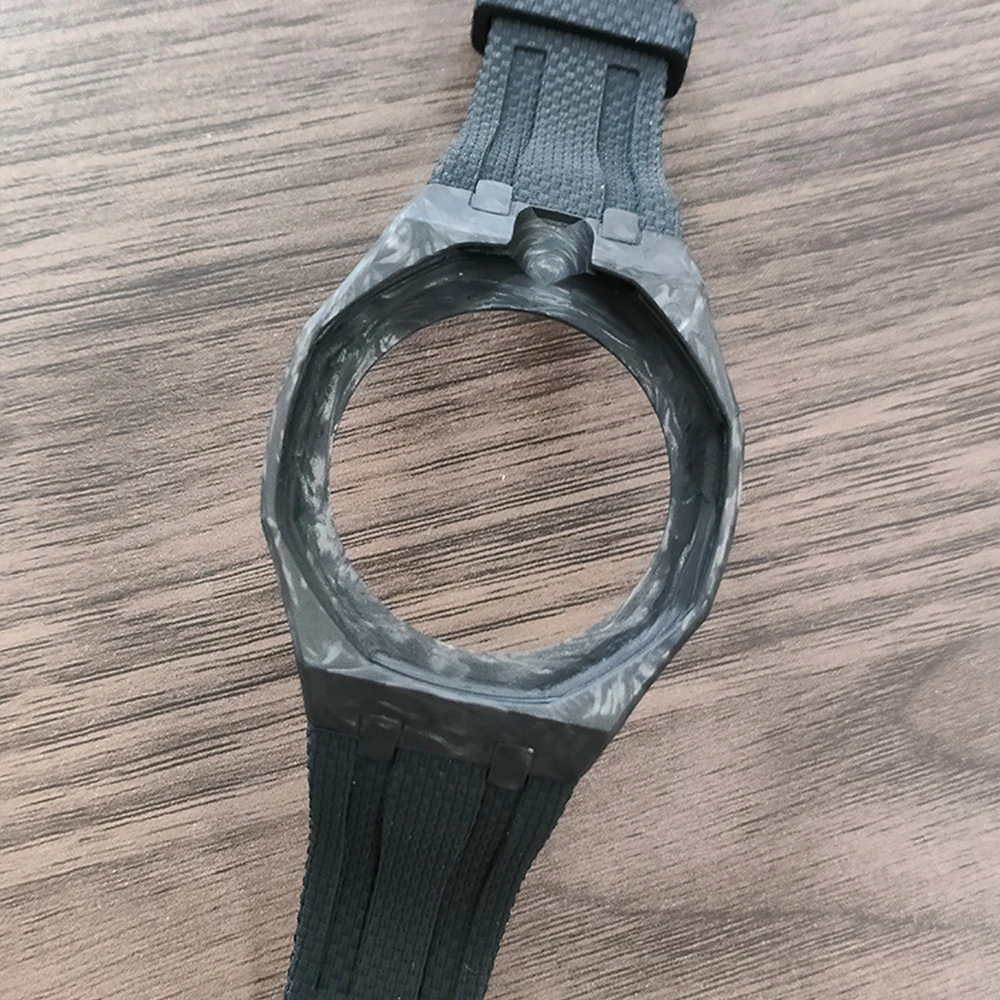 Luxury Carbon Fiber Case Fluororubber Straps Moddification Kit for AP X Swatch Royal Pop Pocket Watch Changer To Wristwatch view 6