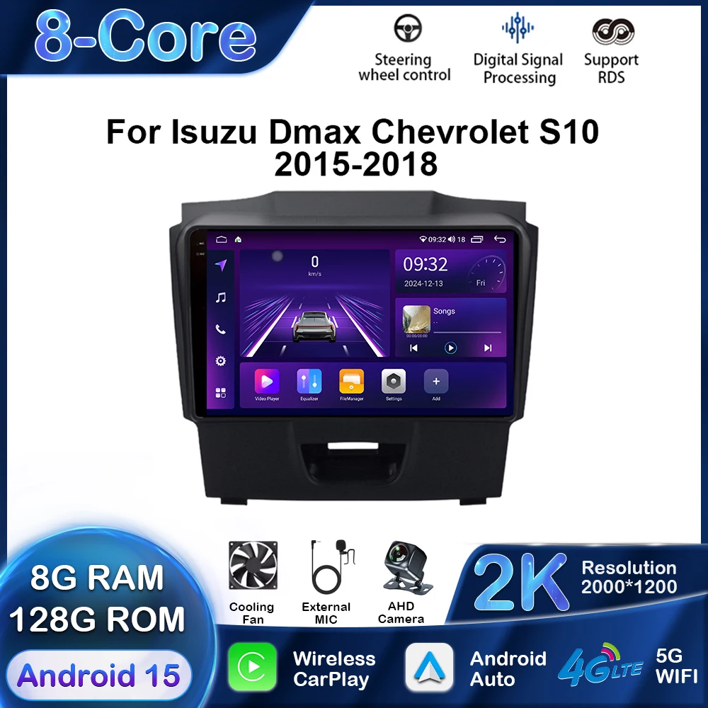 Car Multimedia Player For Isuzu DMAX Chevrolet S10 2015-2018 Android GPS Navigation Carplay Auto Stereo Radio Stereo DSP 2Din