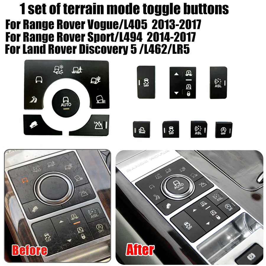 Shift Terrain Mode Switch Button Suitable for 2013-2017 Land Rover Range Rover Vogue L405 and Range Rover Sport L494