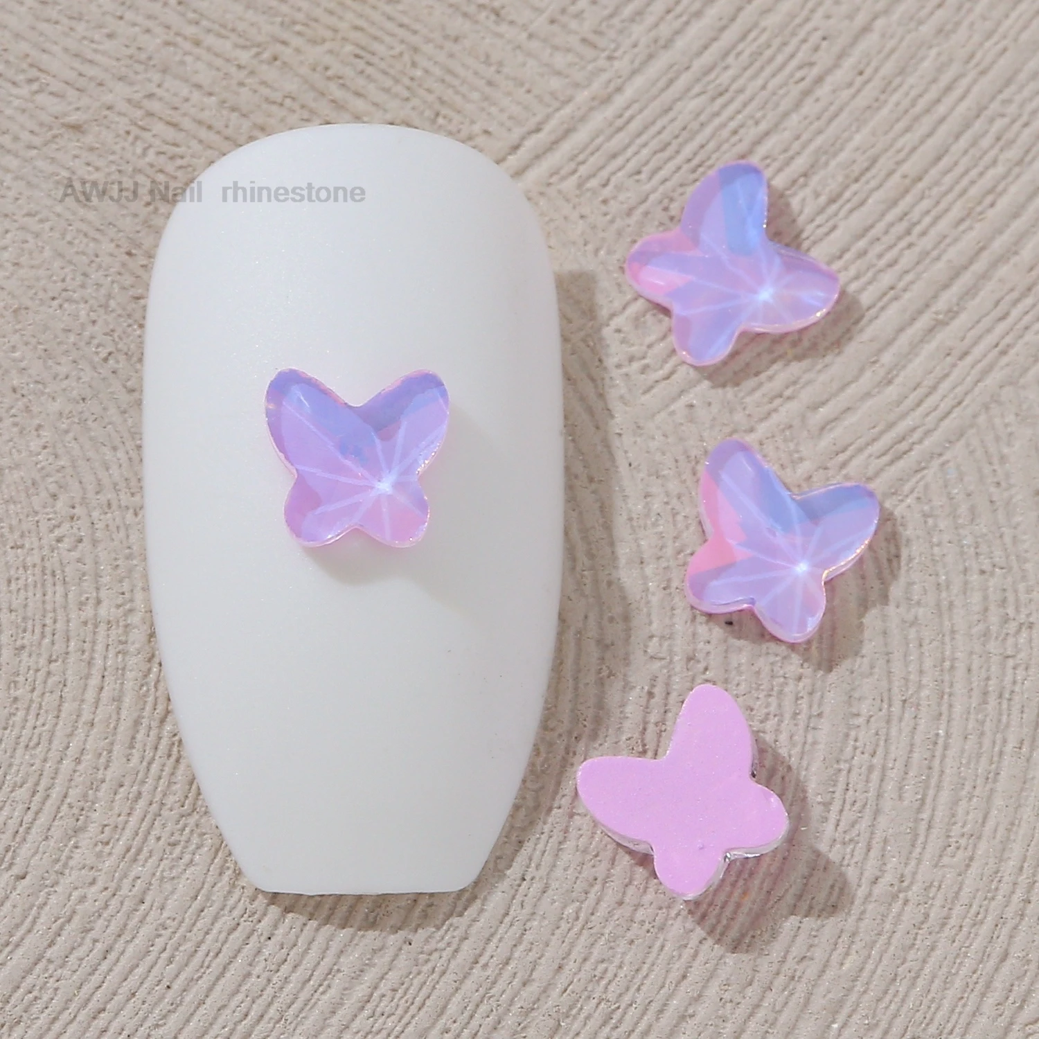 Opal Mocha 5mm Butterfly-Shaped Boutique Flat bottom Nail Art rhinestones Self-Adhesive Shiny Glass Crystal 3D Nail Decoration