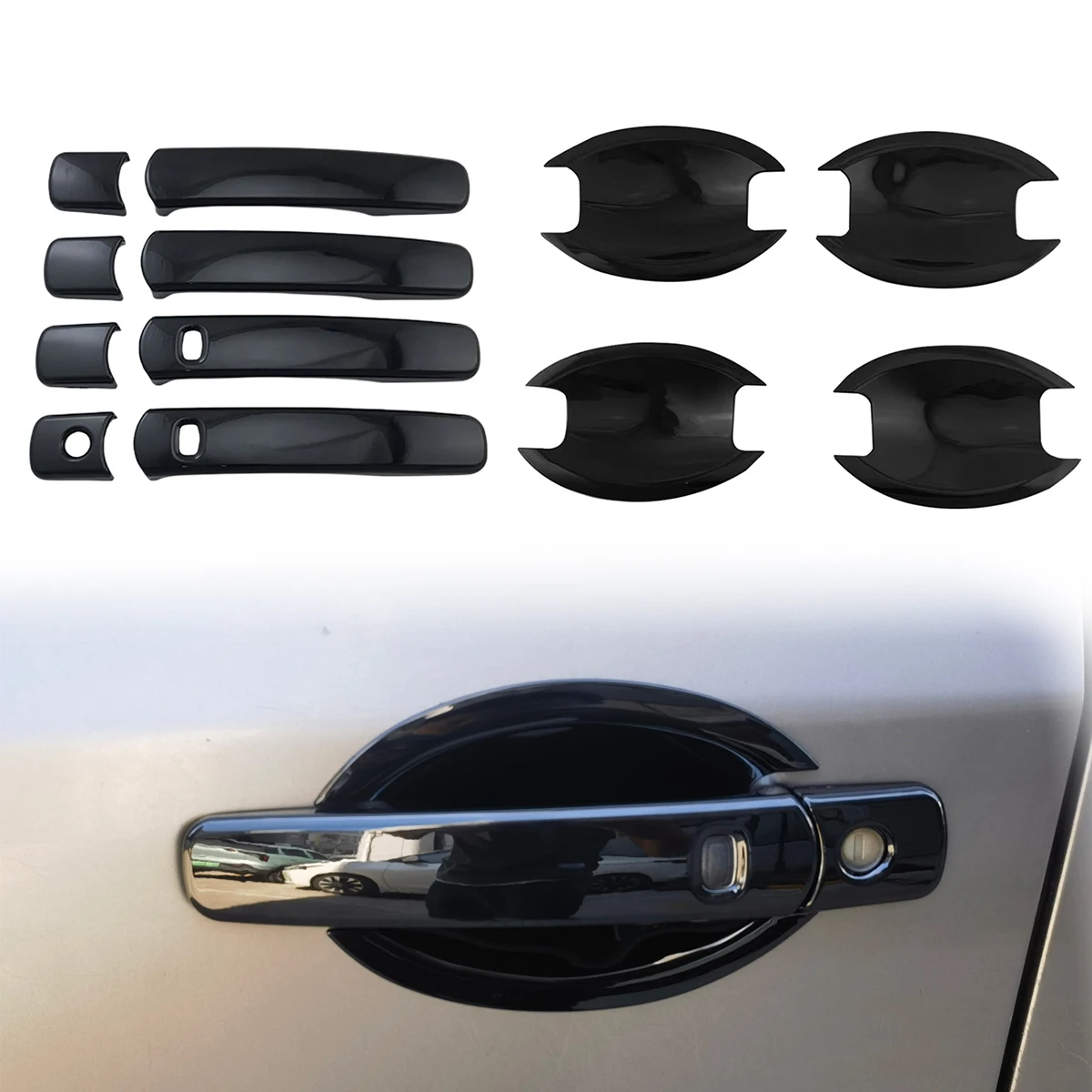 

Car Accessories Gloss Black Door Handle Bowl Covers Trim Carbon Protector For Nissan X-Trail XTrail T31 2008 2009 2010 2011 2013