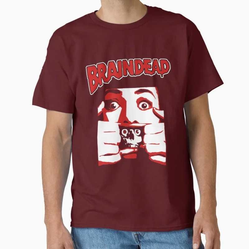 Braindead Horror red 80s Sacry 할로윈 선물 티셔츠 남성용 대형 사이즈 탑 S-6XL 100% 코튼 착용 프린트 의류