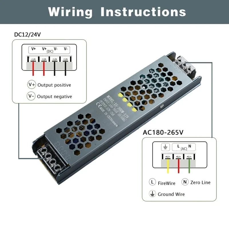 Top LED Lighting Transformers High Quality Mute 12V 24V 60W 100W 150W 200W 300W 400W LED Strip 2A Power Supply Driver Converter