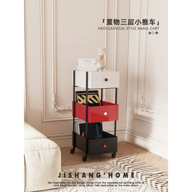 Home Shelf Bedroom Mobile Storage Bookshelf Medieval Snack Cart Shelf High Value