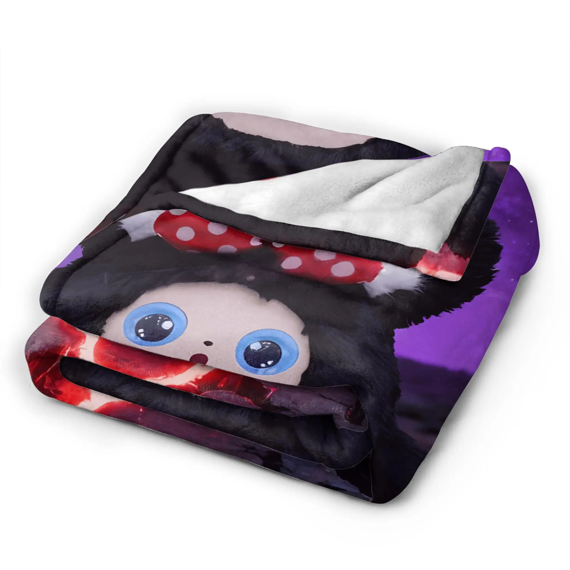 LEDODO بطانية قطيفة الطلاب لطيف AI لعبة الفانيلا رمي بطانية لغرفة المعيشة لينة الدافئة تصميم جودة المفرش هدية