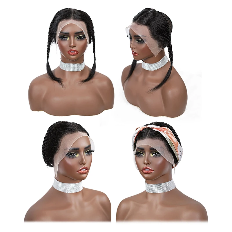 10 polegadas 13x4 polegadas peruca dianteira do laço preto gele peruca frontal 100% cabelo humano com peruca de cabelo do bebê para mulher