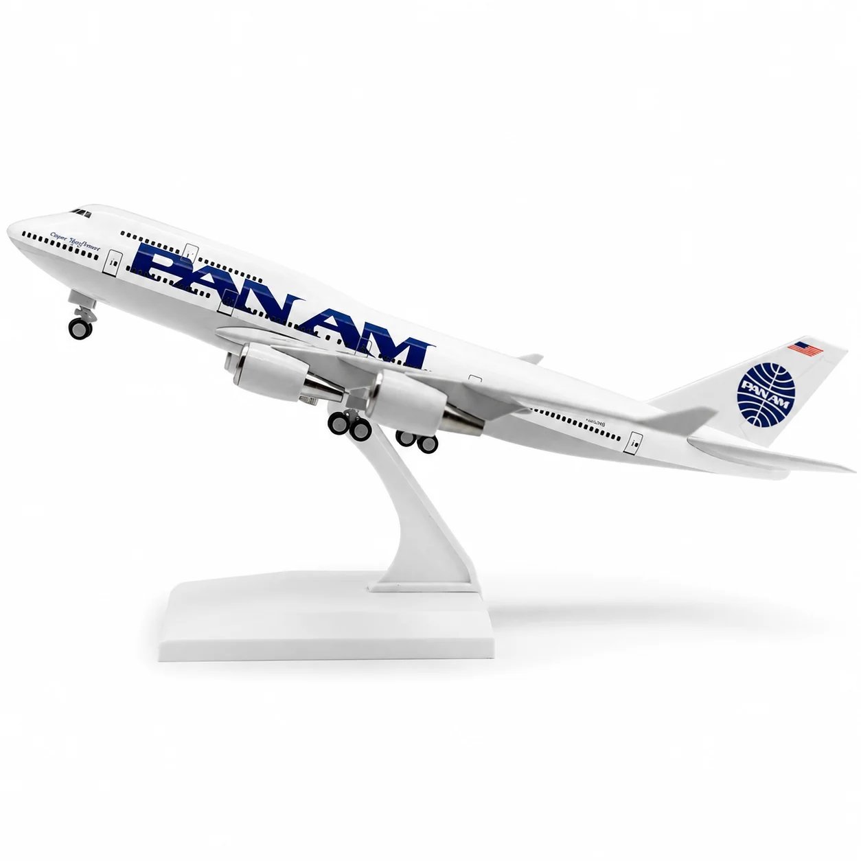 30cm-b747-pan-american-airlines-passenger-jet-1-200-scale-solid-resin-model-toy-with-base-and-landing-gear