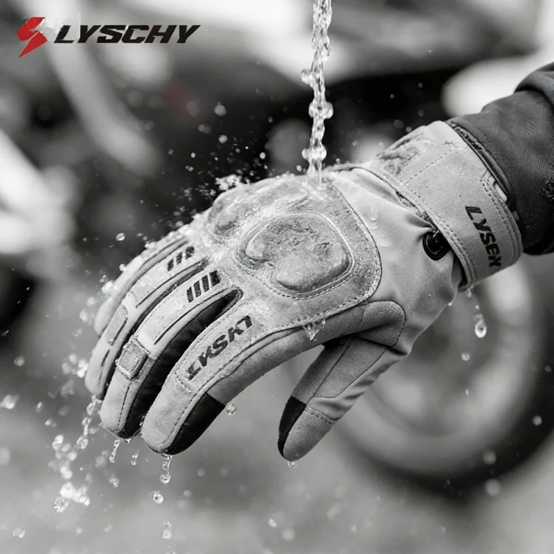 Winter Cold Warm Thermal LYSCHY Motorcycle Snowmobile Gloves Waterproof Windproof Touch Wear-resistant Motocross Biker Glove