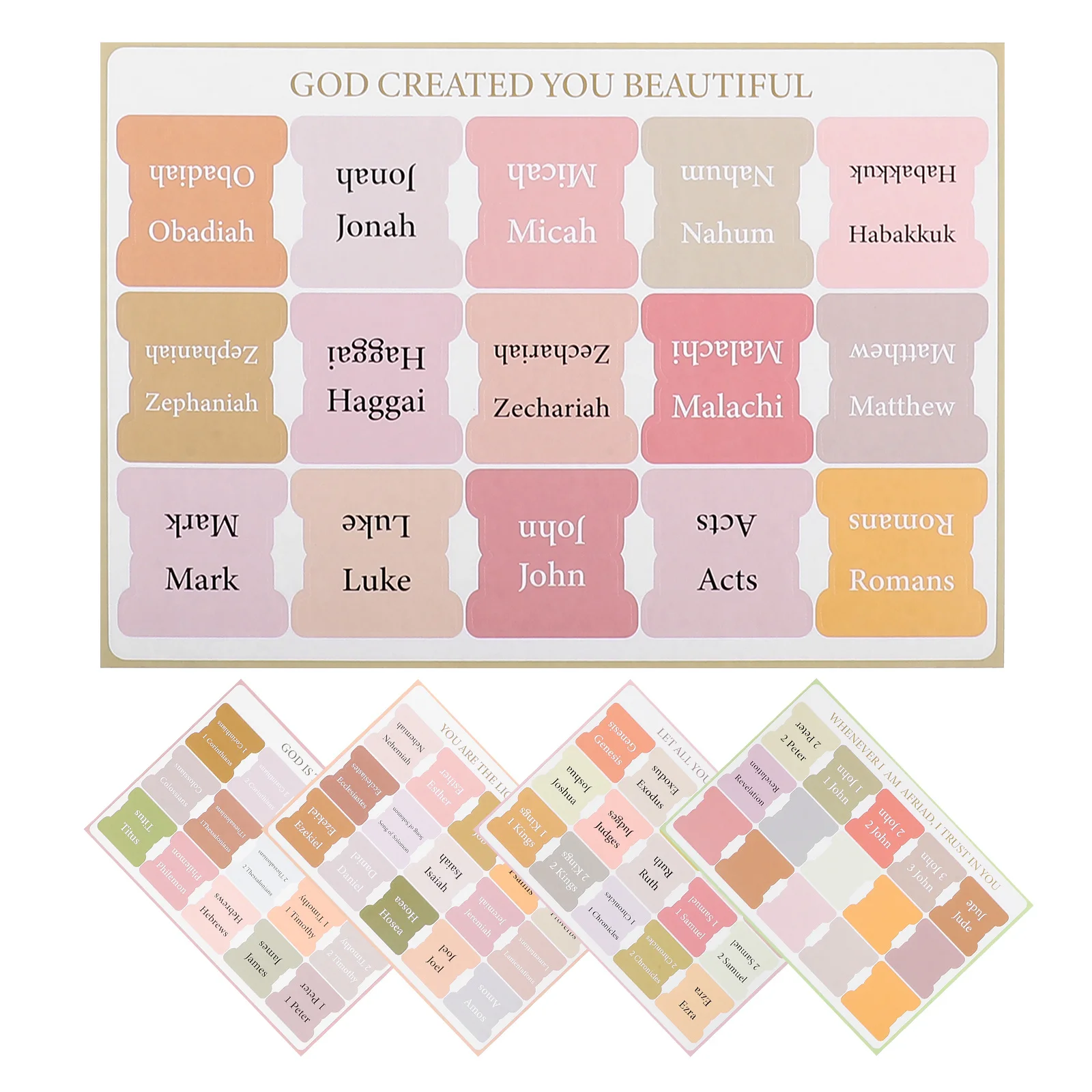 Segnalibri in stile bohémien Schede indice biblico Adesivi trasparenti per una facile lettura Forniture per lo studio Segnapagina