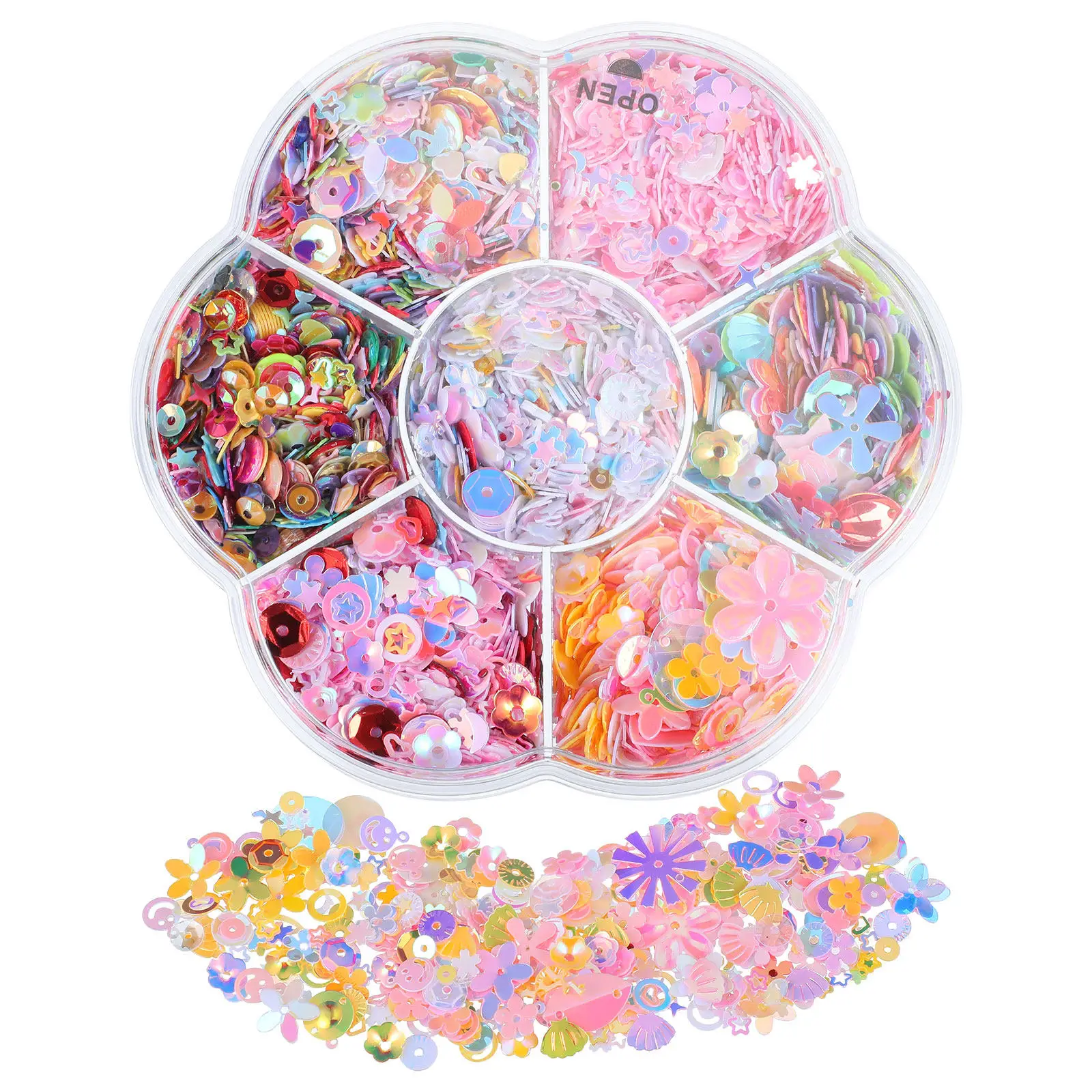 

Loose Sequins for DIY Projects Multi Color Iridescent Holographic Craft Sequins Embroidery Sewing Nail Art Party Decorations