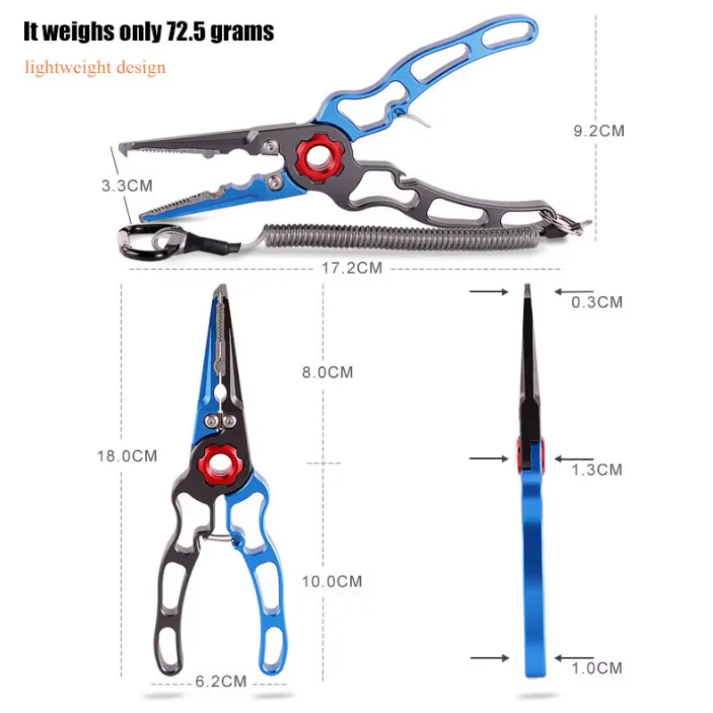 CEOI GWOK Aluminum Alloy Titanium Alloy Fishing Pliers Tungsten Carbide Braid Cutters Crimper Hook Remover Fishing Tools