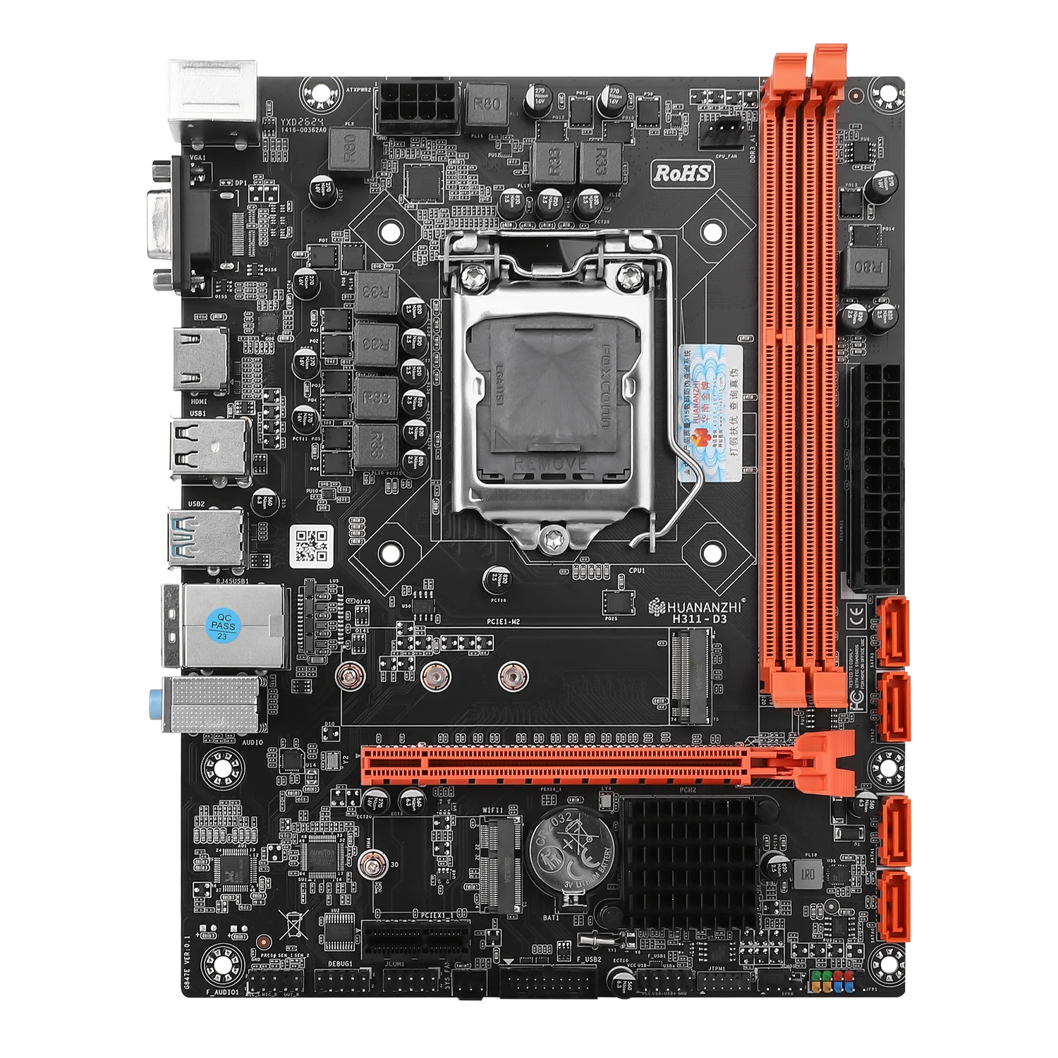 HNZ H311-D3 B250 Motherboard LGA1151 DDR3 Mainboard Support Intel Core 6th 7th Gen CPU M.2 NVMe SATA3.0 PCIe 3.0 M-ATX Gaming PC