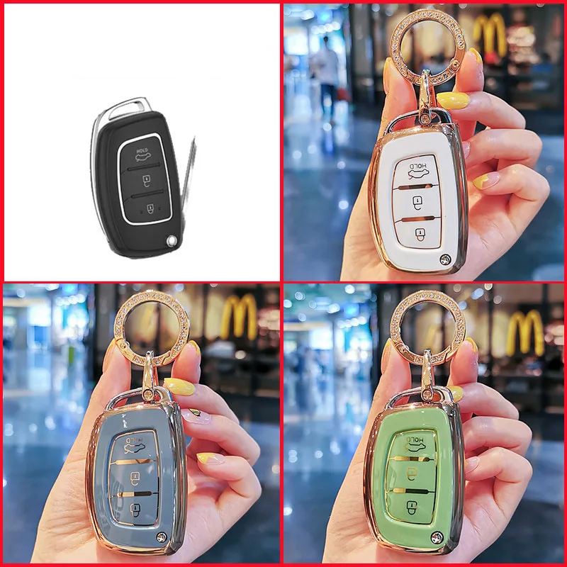 TPU Flip Key Car Key Case Cover for Hyundai I20 IX25 IX35 IX45 I10 I20 I30 HB20 Elantra Solaris Sonata Santa Fe Sport Tucson