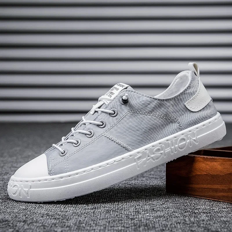 Ice injgrill-Chaussures en toile pour hommes, baskets de qualité supérieure, tendance masculine, petites chaussures blanches pour hommes, chaussures décontractées pour planche, baskets de tennis pour hommes