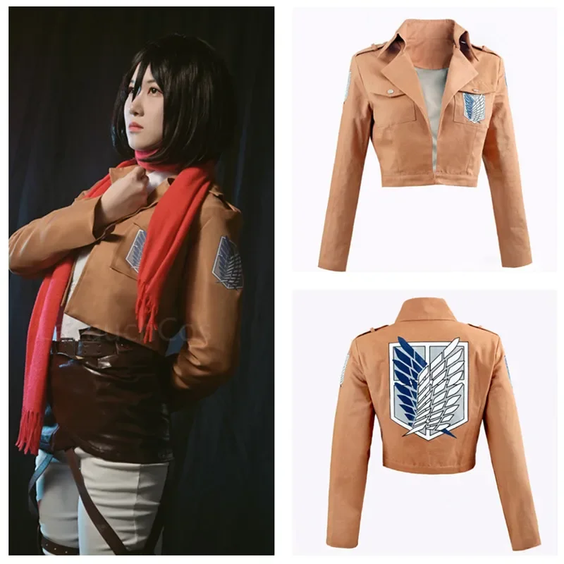 سترة كوسبلاي يابانية بغطاء للرأس هجوم على تيتان سترة شينجيكي نو كيوجين سترة الكشافة الفيلق أزياء تنكرية معطف أخضر كيب إيه