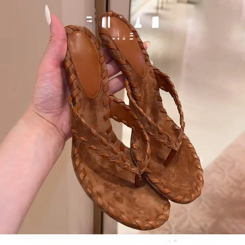 

High-heeled Flip-flops Women's Summer Wear Simple Temperament Stiletto Sandals