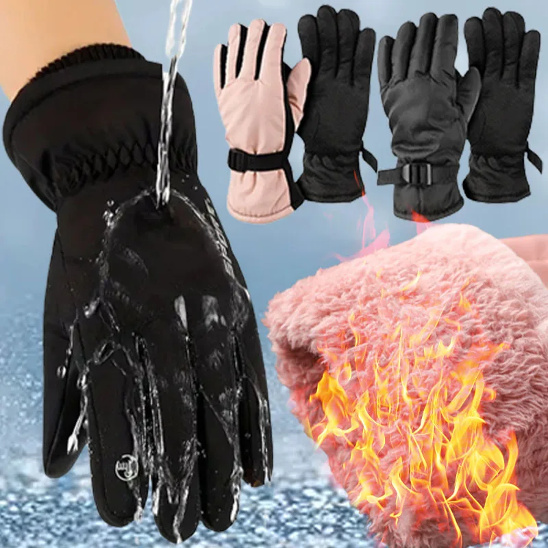 Guantes de ciclismo Unisex, manoplas térmicas antideslizantes, resistentes al agua, para exteriores, esquí, montar en motocicleta