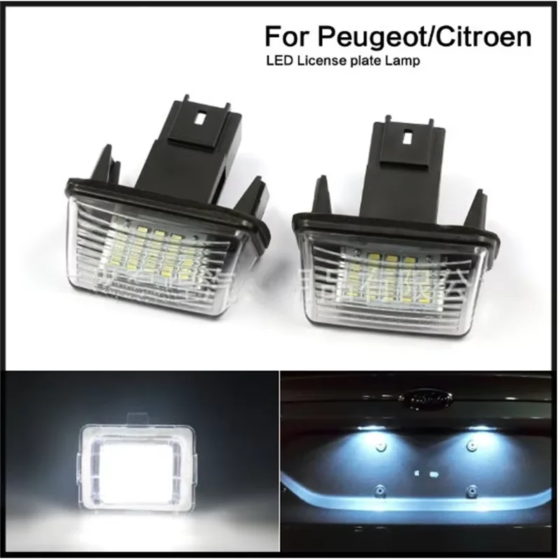 LED Number License Plate Lamp OBC Error Free 18 LED For Peugeot 206 207 307 308 406 5008 Citroen C3 C4 C5 C6 Berlingo SAXO