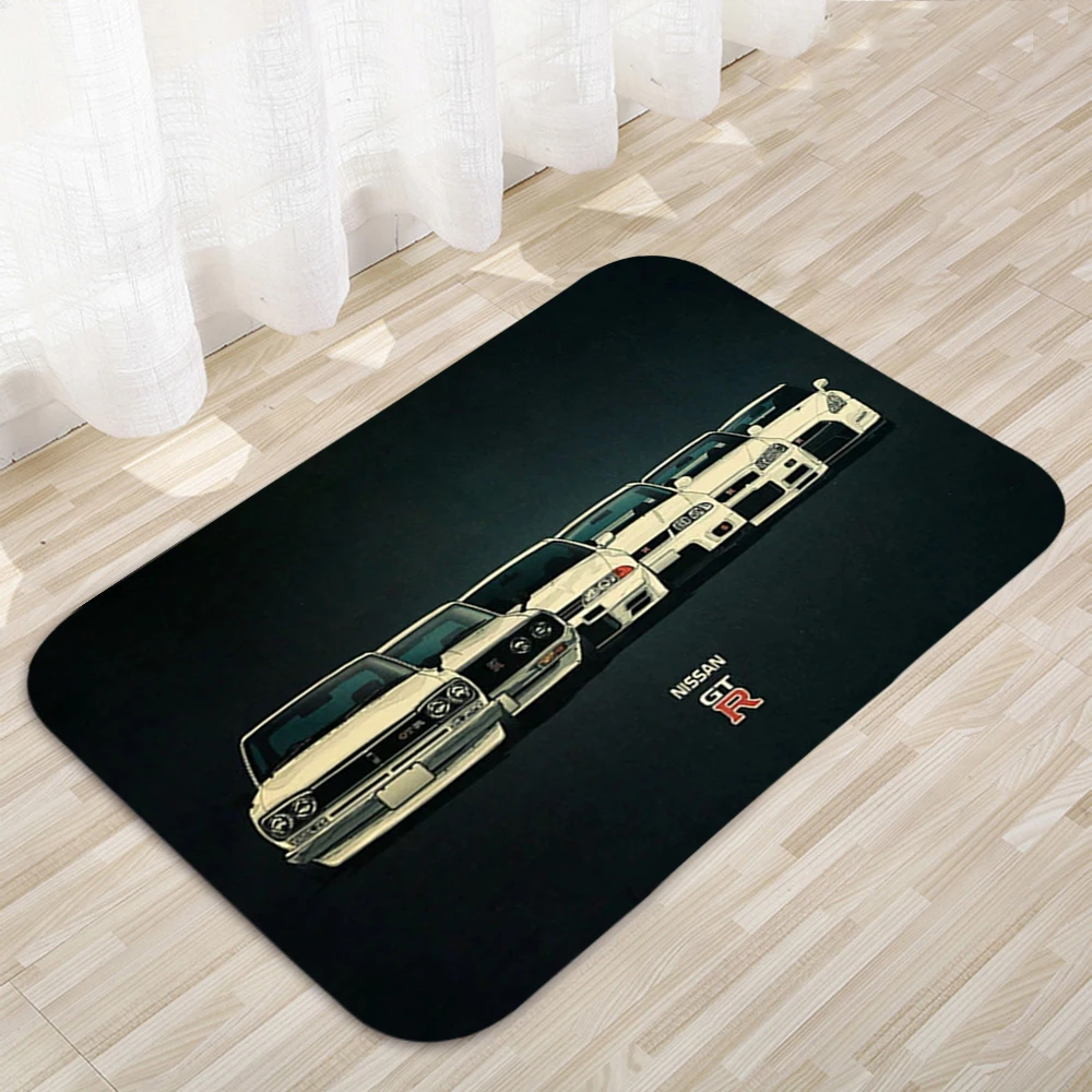 GTR Car Classic Model Poster  Mats Home Carpet Door Mats Modern Decor Carpet Bathroom Anti-Slip Floor Mats 430