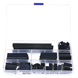 120pcs 4P 6P 8P 10P 12P 16P 20P 40Pin 2.54mm Pitch Straight Single Row PCB Board Female Pin Header Socket Assortment Kit