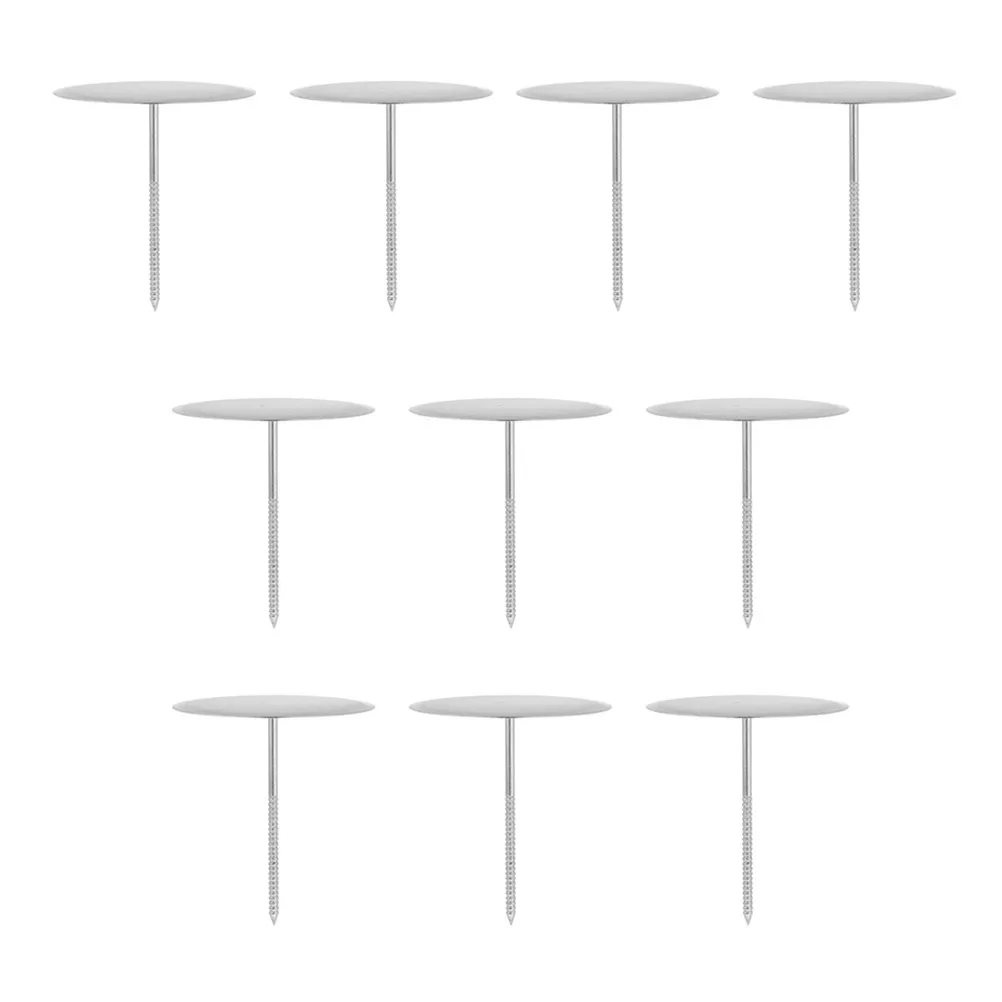 10Pcs Washable Stainless Steel Flower Nail Bases Cake Decorating Nails for Cupcake Cake Mounting Patterns Baking Supplies Tools