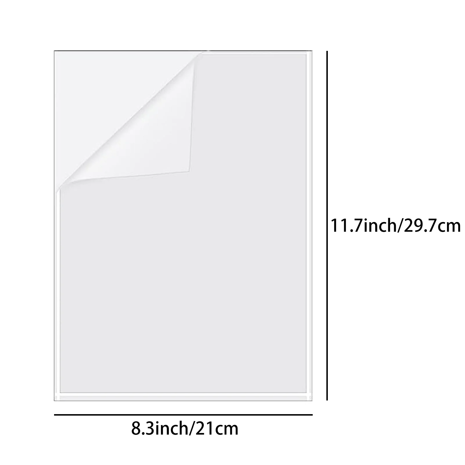 20/50 Sheets A4 Clear Glossy Cold Laminating Film Self-Adhesive Vinyl Sticker Waterproof Non-Printable Office&Home Use