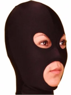 

Spandex Black Zentai Hood Mask with Eyes Mouth Open Free Shipping