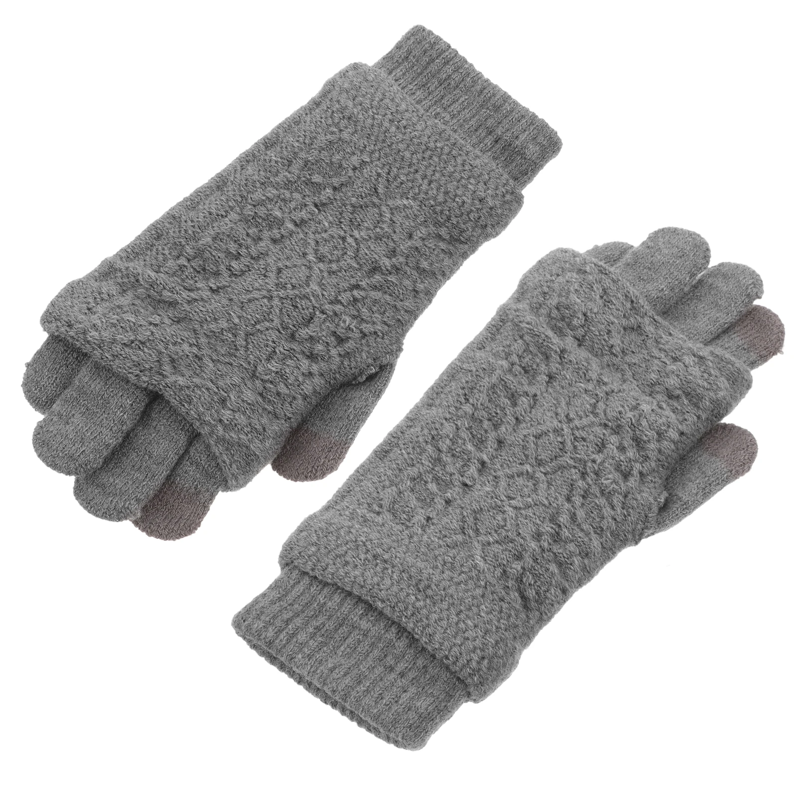 

1Pair Women Gloves Warm Gloves Knit Mittens for Outdoor Hiking Riding Touchscreen Cold Weather Winter Warm Mittens