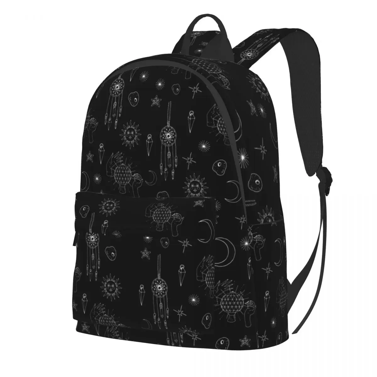 

Retro Moon Print Backpack Gothic Celestial Male Polyester University Backpacks Lightweight Streetwear School Bags Rucksack