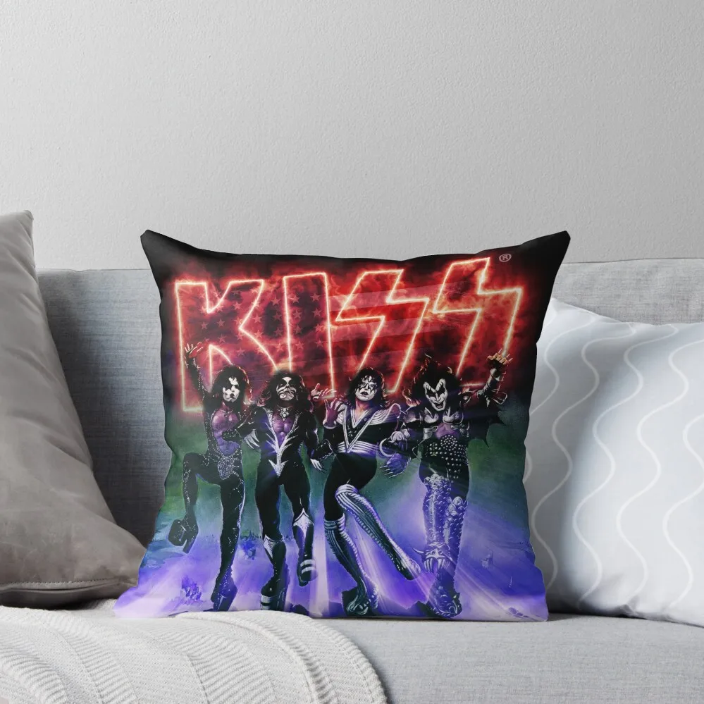 

KISS  the Band - Destroyer USA Edition Logo Throw Pillow Sofa Cushion Cover sleeping pillows Pillow Case Christmas