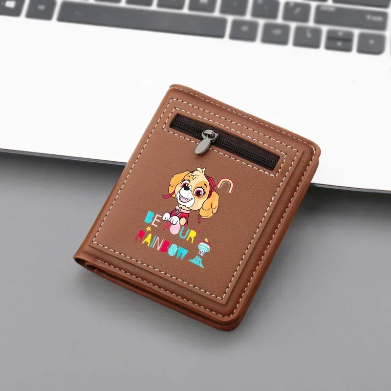 Paw Patrol Leather Coin Purse Chase Skye Pattern Short Wallets Women Zip Pocket Card Driver License Holder Clutch Wallet Gifts