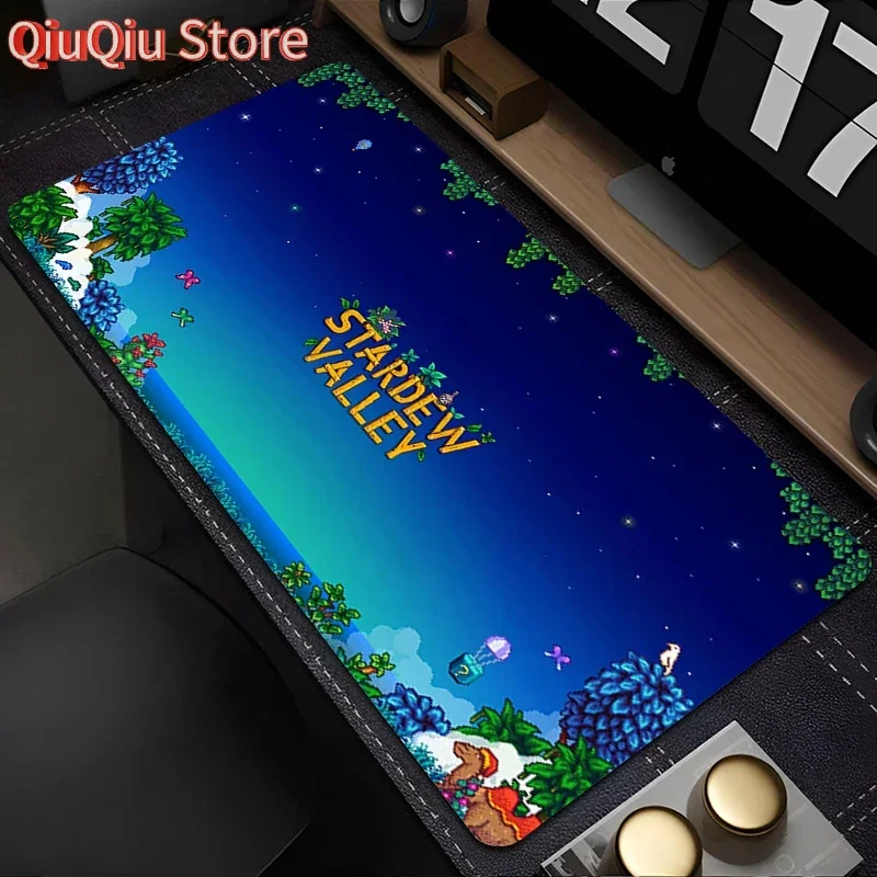 

Pixel Art Stardew Valley Gaming Mouse Pad Laptop Green Plants Desk Mat PC Kawaii Anime Sky Mousepad Gamer Cabinet Keyboard Rug