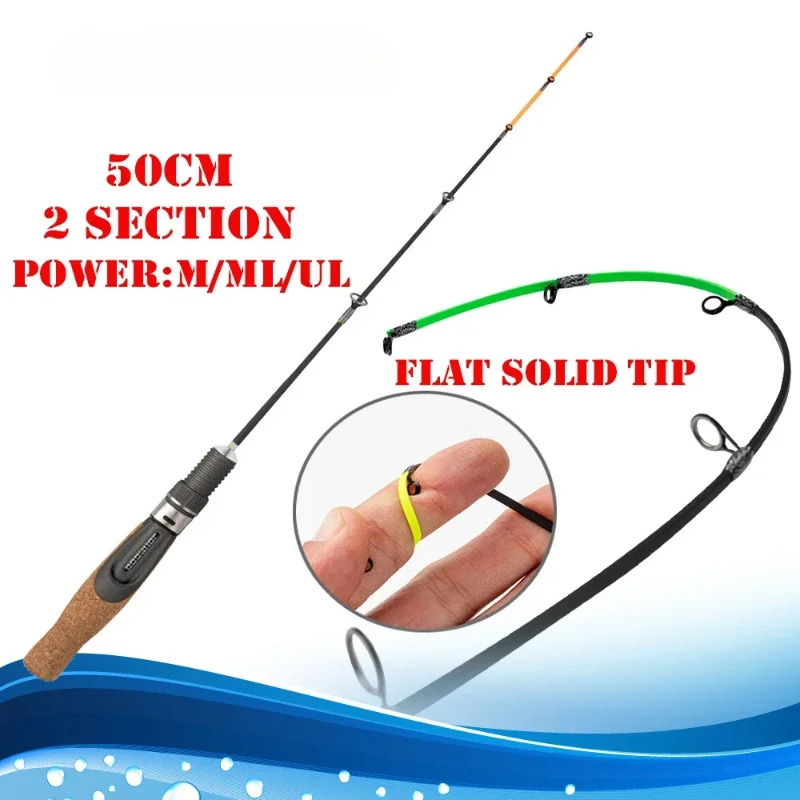 2024 Retractable Ice Fishing Rods Winter Spinning Ice Fishing Pen Pole Carbon 50cm Ice Fishing Rod Winter