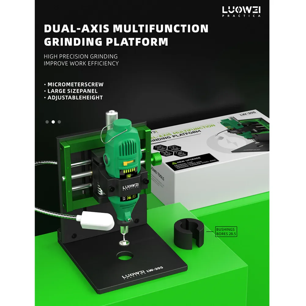 

LUOWEI LW-305 DUAL-AXIS Table Multifunctional Touch IC Grinding Platform For X-14PM Screen IC Camera Ring Grinding Tool Repair