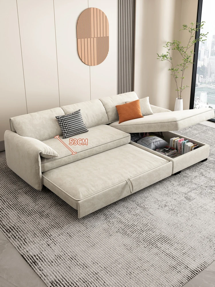 Technology cloth multifunctional living room, VIP small unit sofa, variable bed storage