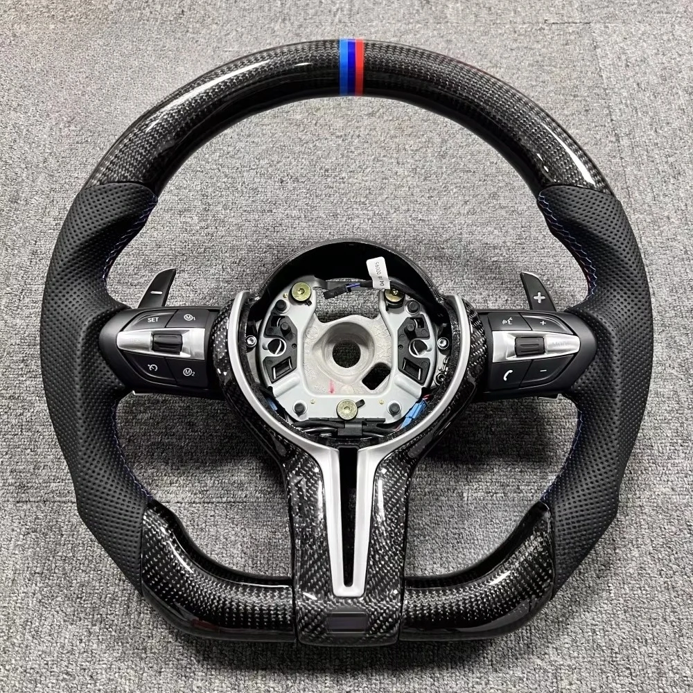 

Real Carbon Fibre Steering Wheel for Bmw M3 M5 3 Series 5 Series F10 F20 F30 F31 F32 Automotive Sport Real Leather