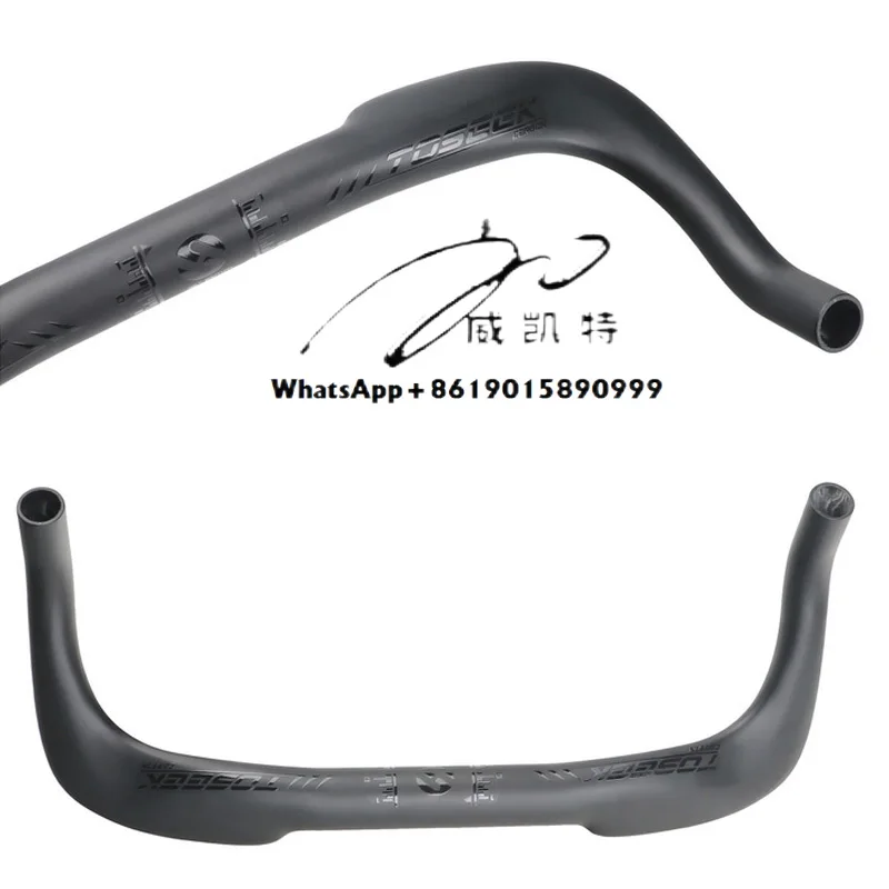 Toseek جميع ألياف الكربون مقبض الطائرة الطريق دراجة بقية المقود TT الثابتة والعتاد دراجة المقود بولهورن مقبض دورة أجزاء