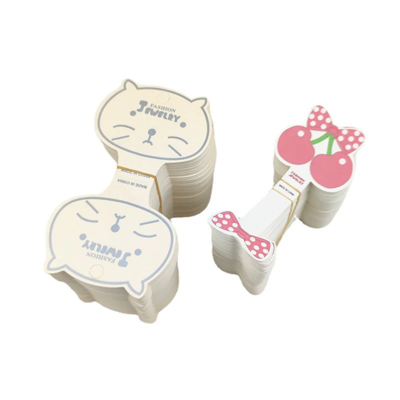 

100 шт., карты для демонстрации ювелирных изделий, ценник, складная бумажная карта для ожерелья, браслета, повязка на голову, повязка для волос, подвесная этикетка, держатель для упаковки