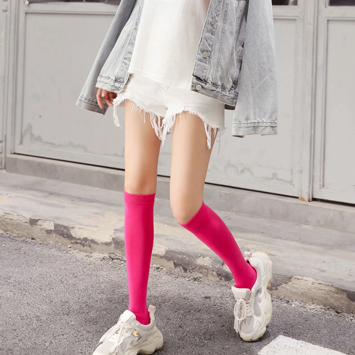 

1 Pair of Lady's Candy Colored Knee Socks