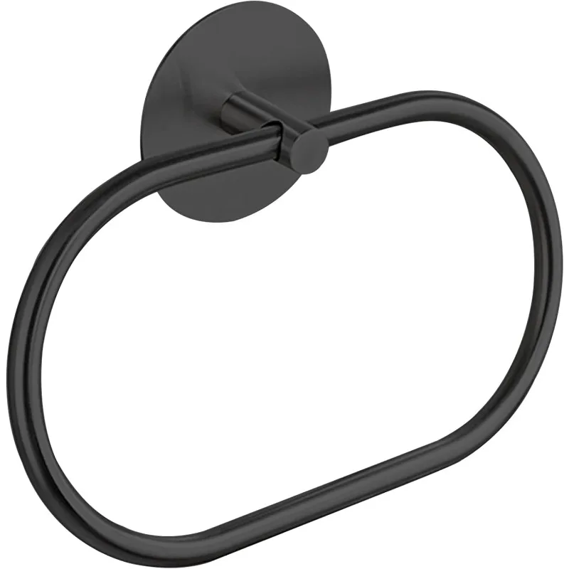 

Черный держатель для полотенец, самоклеящееся кольцо для полотенец для ванной комнаты, вешалка для полотенец из нержавеющей стали SUS 304, настенная вешалка для полотенец