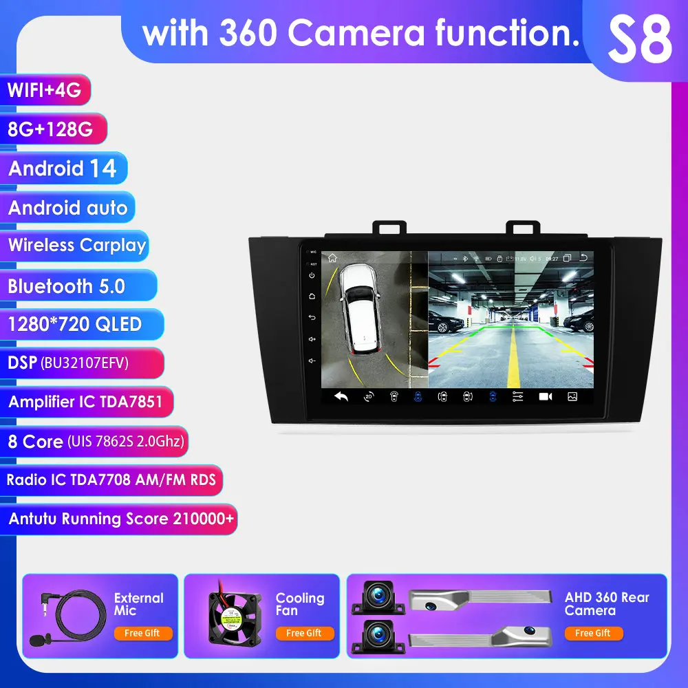 Hizpo 9 inch draadloze CarPlay Android Auto autoradio voor Subaru Outback Legacy 2015 - 2018 Multimedia draadloze Apple CarPlay slimme intelligente systemen IPS touchscreen stereo videospeler 2 Din