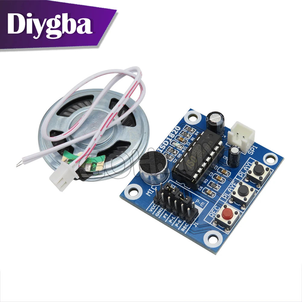 ISD1820 recording voice module voice module recording and playback voice module board with microphone 0.5W speaker DIYGBA