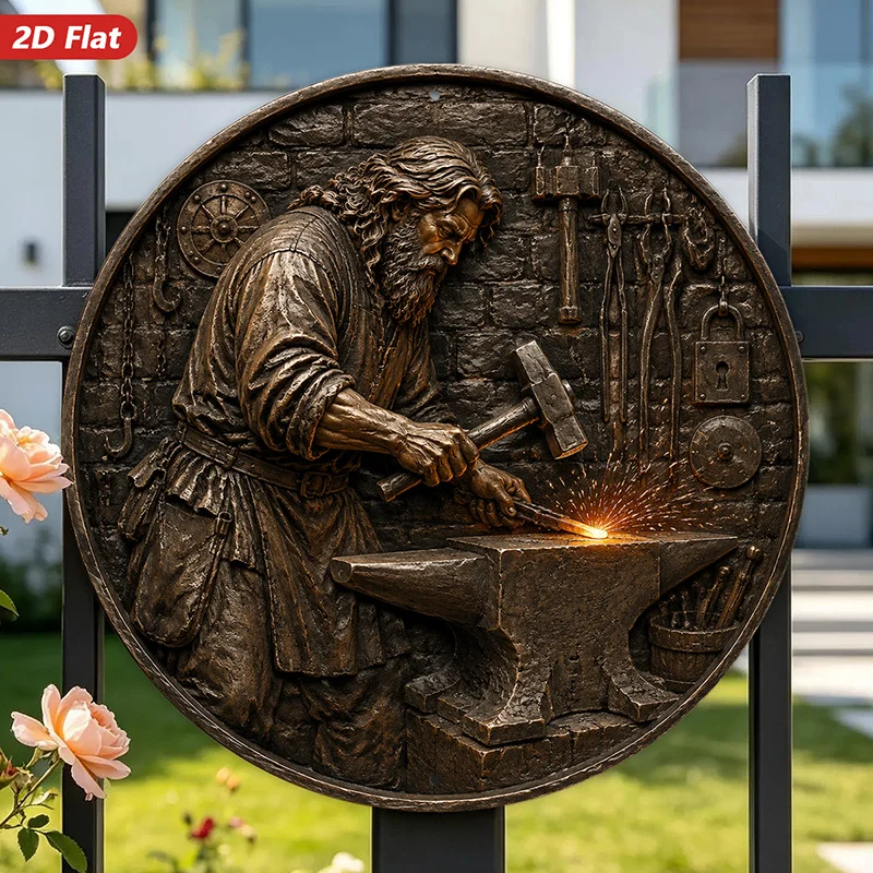 CIFbuy Vintage Blacksmith Aluminum Wall Art Waterproof Durable Metal Sign For Home Garden Workshop